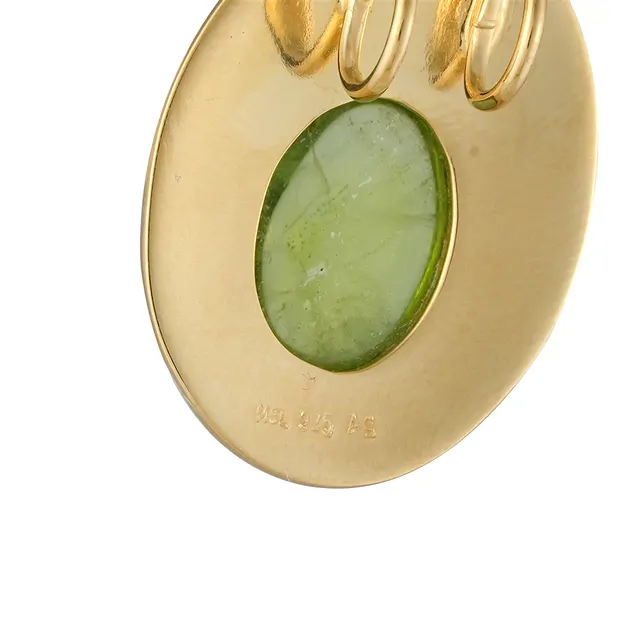 Anhänger Peridot, Oval, 2,4cm, vergoldet | GH Edelsteine, Heilsteine & Schmuck