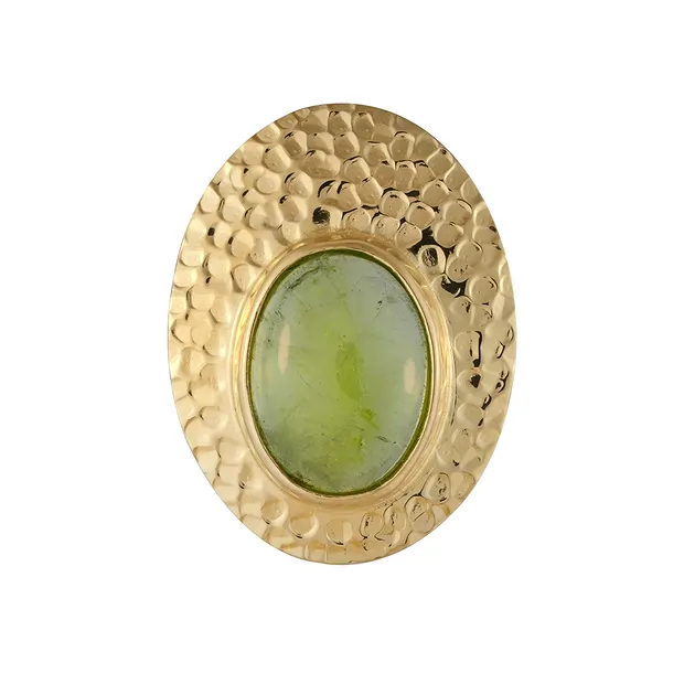 Pendentif Péridot, ovale (15 mm), 2,4 cm, plaqué or | Marco Schreier