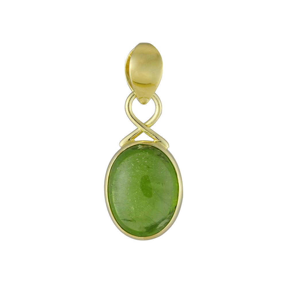 Anhänger Peridot, Oval, 2,4cm, vergoldet | GH Edelsteine, Heilsteine & Schmuck