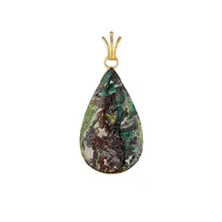 242009260074 Anhänger Venus-Chalcedon, Tropfen (38 × 24 mm), 5cm, vergoldet | Marco Schreier