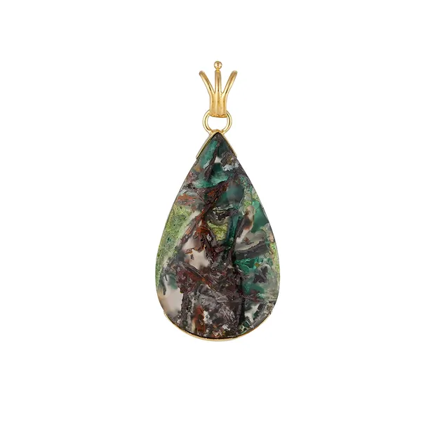 Anhänger Venus-Chalcedon, Tropfen (38 × 24 mm), 5cm, vergoldet | Marco Schreier