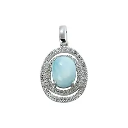 242018140010 Serie 8 Colgante de Larimar, topacio, 2,5 cm, rodinado | Marco Schreier
