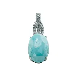 242018140024 Anhänger Larimar, Topas, 2,7cm, rhodiniert | GH Edelsteine, Heilsteine & Schmuck