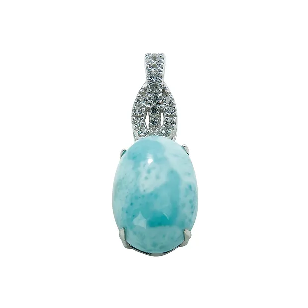 Anhänger Larimar, Topas, 2,7cm, rhodiniert | GH Edelsteine, Heilsteine & Schmuck
