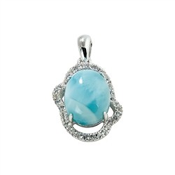 242018140030 Anhänger Larimar, Topas, 2,2cm, rhodiniert | GH Edelsteine, Heilsteine & Schmuck