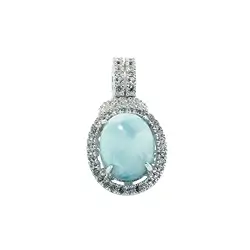 242018140220 Larimar pendant, topaz, 2.4 cm, rhodiniert | wholesaler gems & healing stones