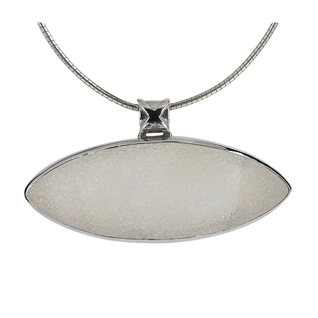 Pendentif Agate (Druzy), 3,2 x 6,0cm, rhodié | Marco Schreier