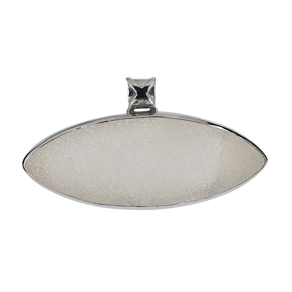 Agate (Druzy) pendant, 3.2 x 6.0 cm, rhodiniert | gems, healing stones & jewelry