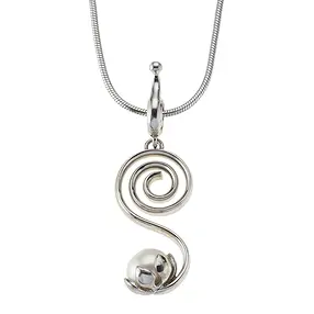 Pendant spiral with pearl, 5.3 cm, rhodiniert | wholesaler gems & healing stones