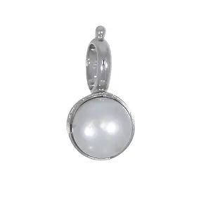 Pendant pearl white (8mm), 1.8cm, rhodiniert | wholesaler gems & healing stones