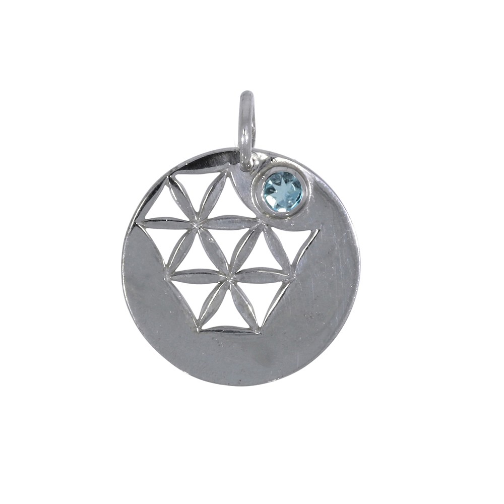 Topaz (blue) pendant "Departure and new beginning", 2.8 cm, rhodiniert | Marco Schreier