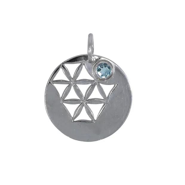 Pendentif Topaze (bleue) "Départ et nouveau départ", 2,8cm, rhodié | Marco Schreier