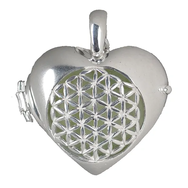 Flower of Life medallion pendant, 3.0 cm, rhodiniert | Marco Schreier