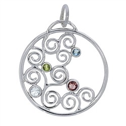 242018170099 Anhänger "Wellenspiel" Peridot, Topas, Turmalin, 4,5cm | Marco Schreier