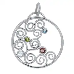 242018170099 Colgante "Wave play" peridoto, topacio, turmalina, 4,5 cm | Marco Schreier