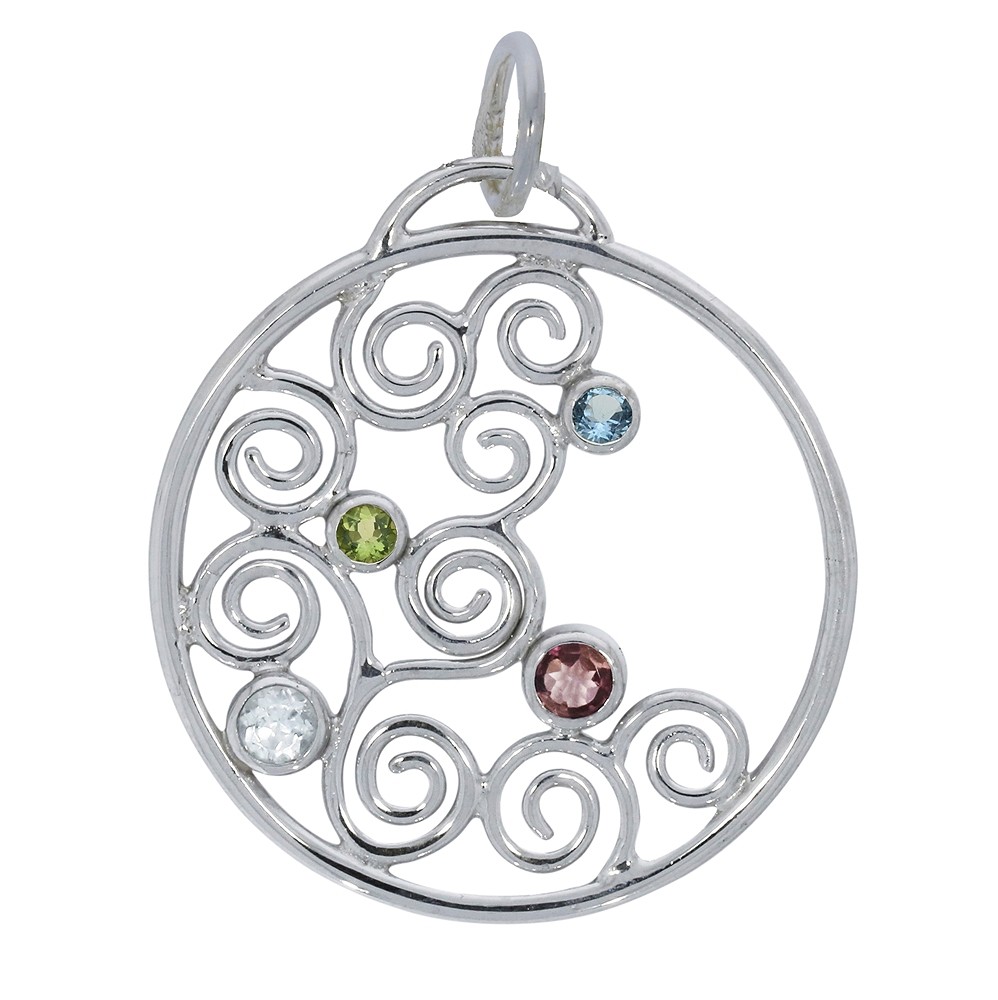 Colgante "Wave play" peridoto, topacio, turmalina, 4,5 cm | Marco Schreier