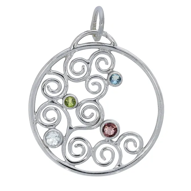 Pendentif "Jeu de vagues" Péridot, Topaze, Tourmaline, 4,5cm | Marco Schreier