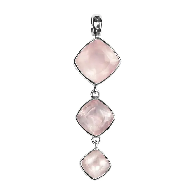Pendentif Quartz rose carré, 5,4cm | Marco Schreier