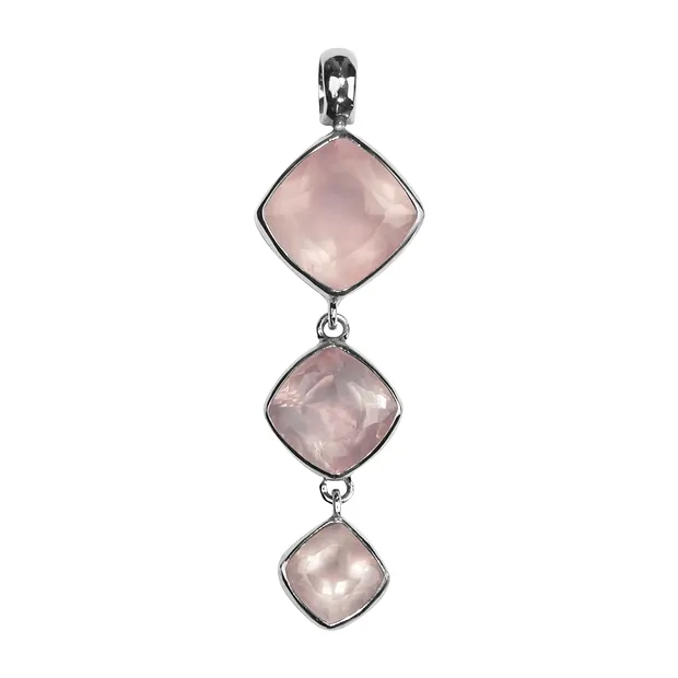 Pendentif Quartz rose carré, 5,4cm | Marco Schreier