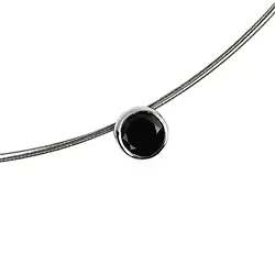 242018180075 Anhänger Spinell schwarz (8mm) facettiert, 1,0cm, rhodiniert | Marco Schreier