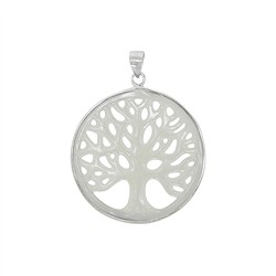 242018190002 Pendentif Arbre de vie nacre (claire), 3,9cm, rhodié | Marco Schreier