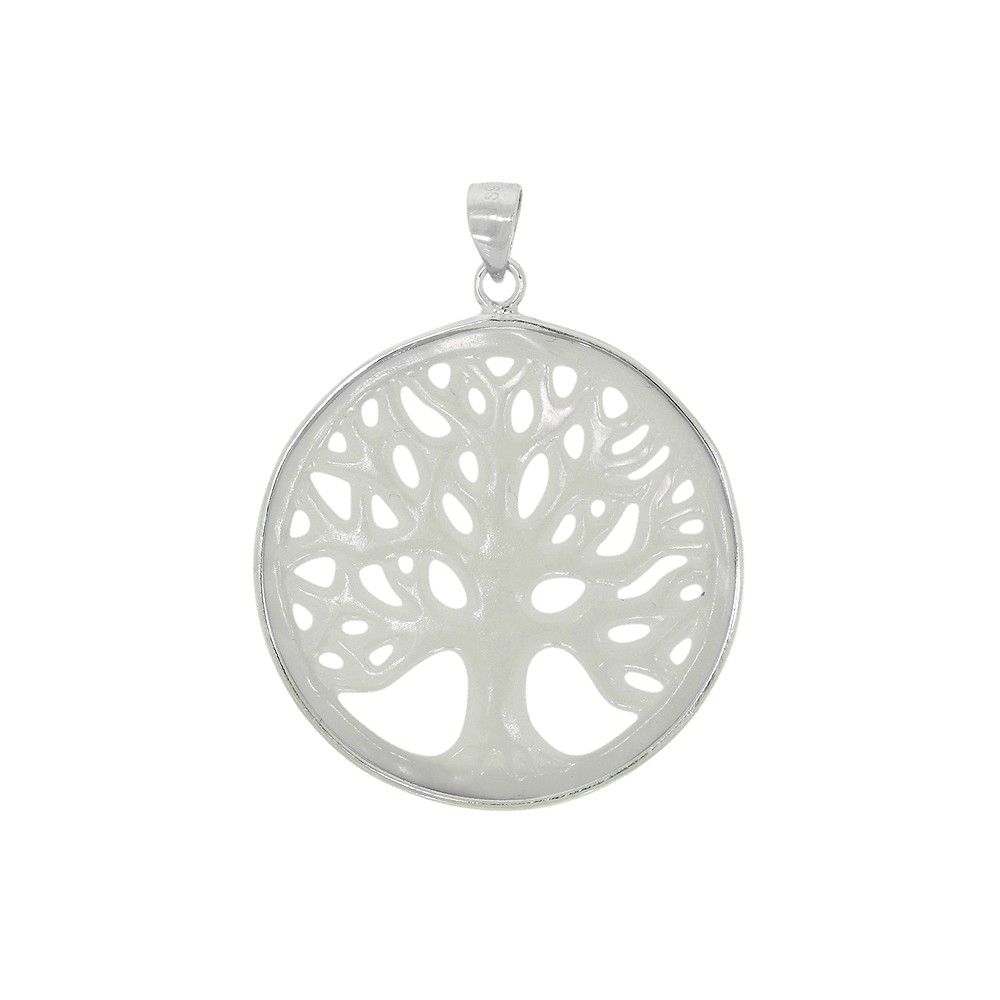 Tree of Life pendant Mother of Pearl (light), 3.9 cm, rhodiniert | Marco Schreier