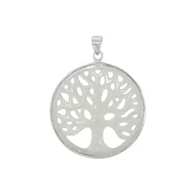 Pendentif Arbre de vie nacre (claire), 3,9cm, rhodié | Marco Schreier