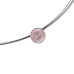 242018190018 Colgante Cuarzo rosa (08mm) facetado, 1,0cm, rodinado | Marco Schreier