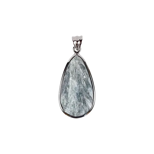 Anhänger Serafinit Tropfen, 3,5cm, rhodiniert | Edelsteine, Heilsteine & Schmuck