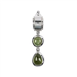 242018200053 Pendentif Tourmaline verte ronde/goutte, 3,6cm, rhodié | Marco Schreier