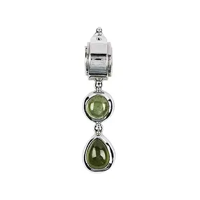 Colgante Turmalina (verde) redondo/gota, 3,6 cm, rodinado | Marco Schreier