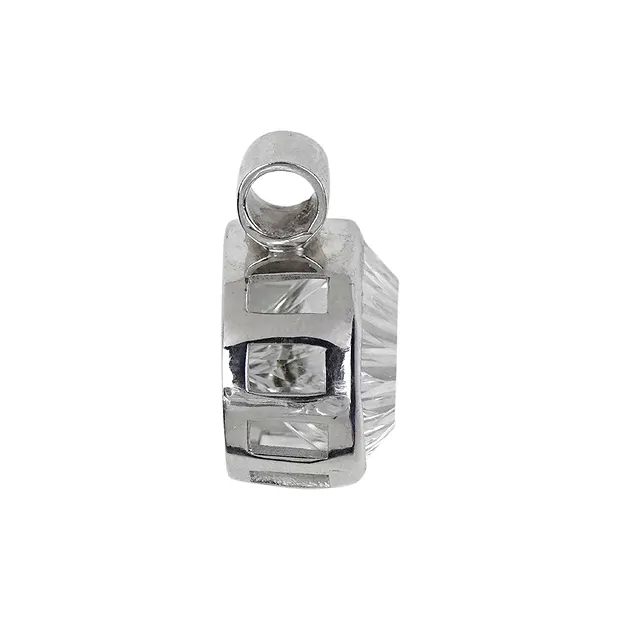 Rock Crystal pendant (oval, faceted), 2.3 cm, rhodiniert | Marco Schreier