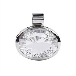 242018200055 Rock Crystal pendant (oval, faceted), 2.3 cm, rhodiniert | Marco Schreier