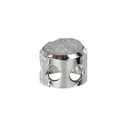 242018200066 Ciondolo in agata druzy, 1,4 cm, rodiato | grossista gemme e pietre curative