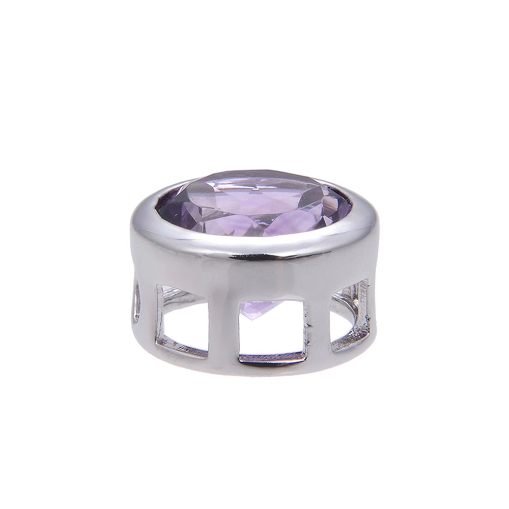 Anhänger Solitär Amethsyt (10mm), facettiert, 1,2cm, rhodiniert | Marco Schreier