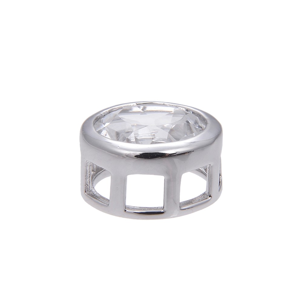 Anhänger Solitär Bergkristall (10mm), facettiert, 1,2cm, rhodiniert | Marco Schreier