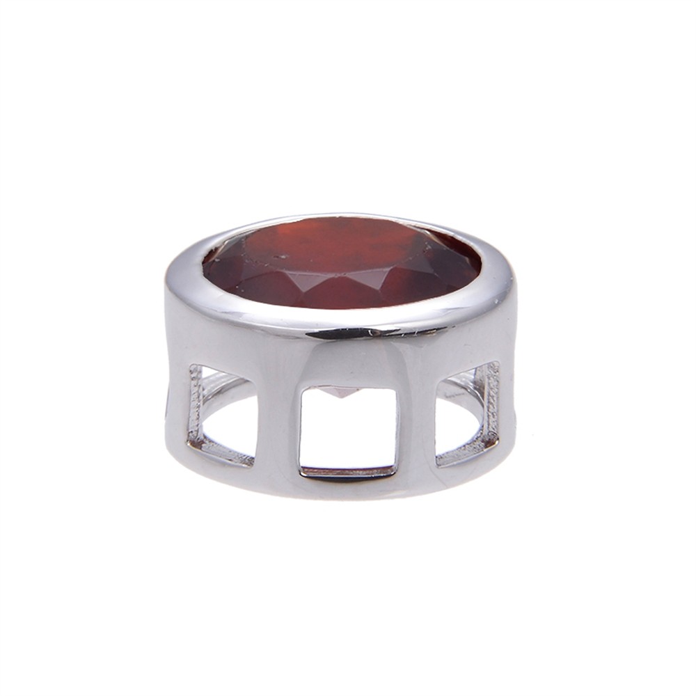 Ciondolo granato solitario (10 mm), sfaccettato, 1,2 cm, rodiato | Marco Schreier