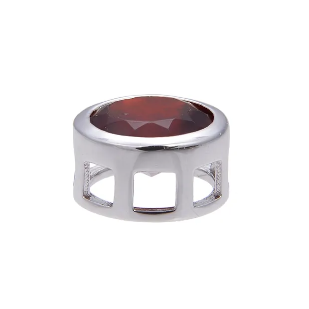 Pendant solitaire garnet (10mm), faceted, 1.2cm, rhodiniert | Marco Schreier