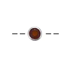 242018210004 Anhänger Solitär Granat (10mm), facettiert, 1,2cm, rhodiniert | Marco Schreier
