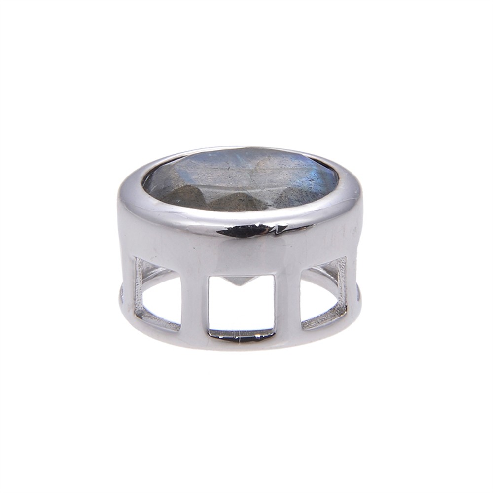 Ciondolo solitario Labradorite (scura) (10 mm), sfaccettato, 1,2 cm, rodiato | Marco Schreier