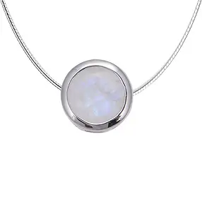 Ciondolo solitario Labradorite (bianca), sfaccettato, 1,2 cm, rodiato | Marco Schreier