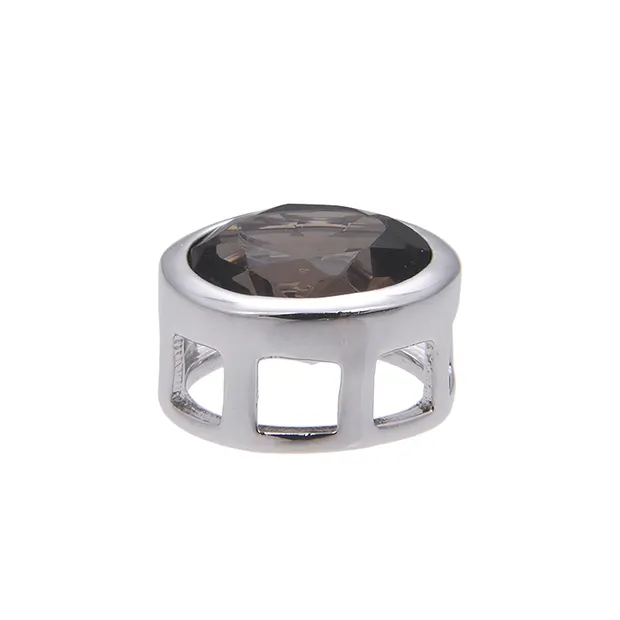 Pendant solitaire Smoky Quartz (10mm), faceted, 1.2cm, rhodiniert | Marco Schreier