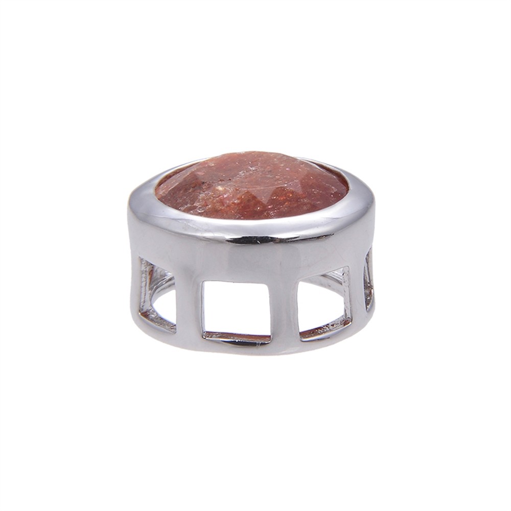 Colgante solitario piedra solar (10mm), facetado, 1,2cm, rodinado | Marco Schreier