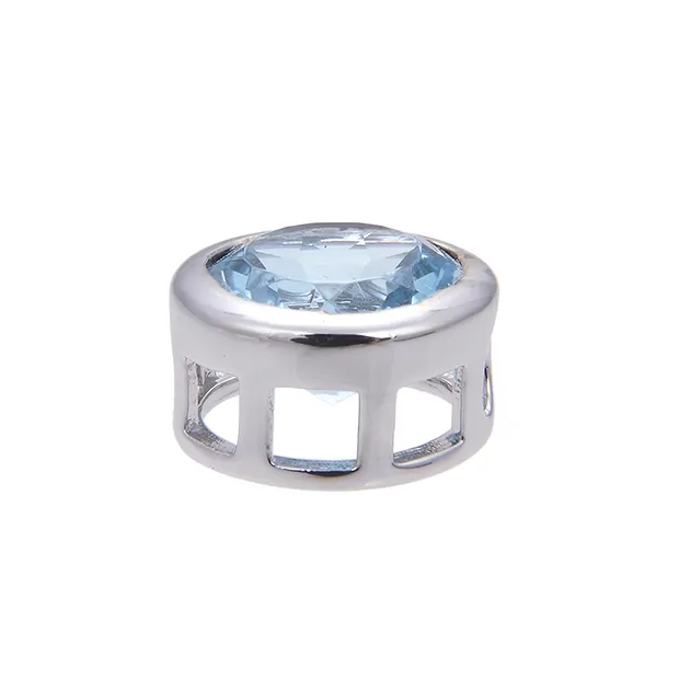 Pendant solitaire Topaz (blue) (10mm), faceted, 1.2cm, rhodiniert | Marco Schreier
