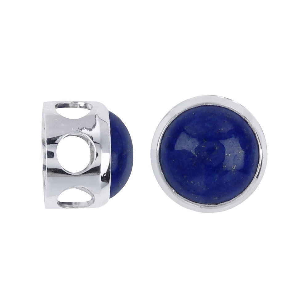 Lapis Lazuli pendant round (12mm), 1.4cm, rhodiniert | Marco Schreier