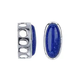 Pendentif Lapis-lazuli ovale (20 x 9mm), 2,3cm, rhodié | Marco Schreier