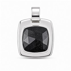 242018210057 Tourmaline (black) Pendant, Faceted Cushion Cut, 2.7 cm, rhodiniert | Marco Schreier