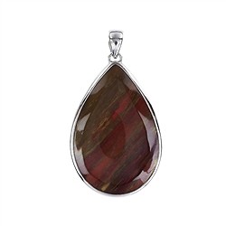 242018210084 Petrified wood drop pendant, 5.9 cm, rhodium-plated | Marco Schreier