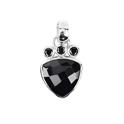 242018210104 Anhänger Onyx-Trillion, Granat, Spinell schwarz, 2,7cm, rhodiniert | Marco Schreier