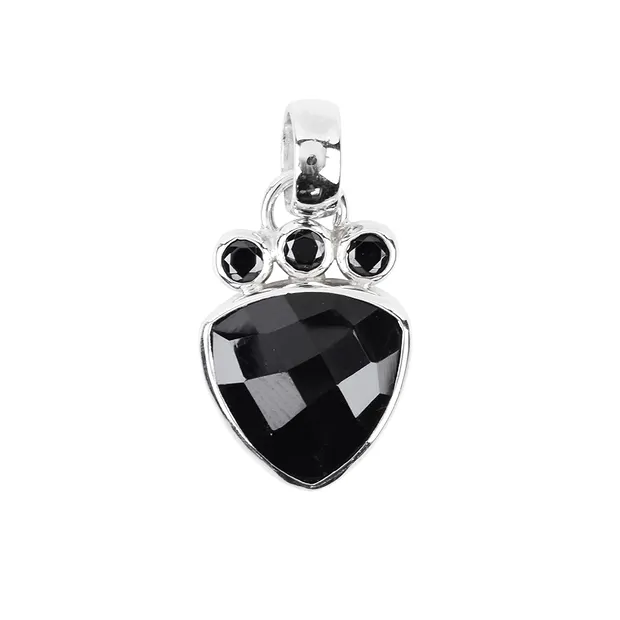 Pendant Onyx trillion, garnet, Spinel black, 2.7 cm, rhodiniert | Marco Schreier